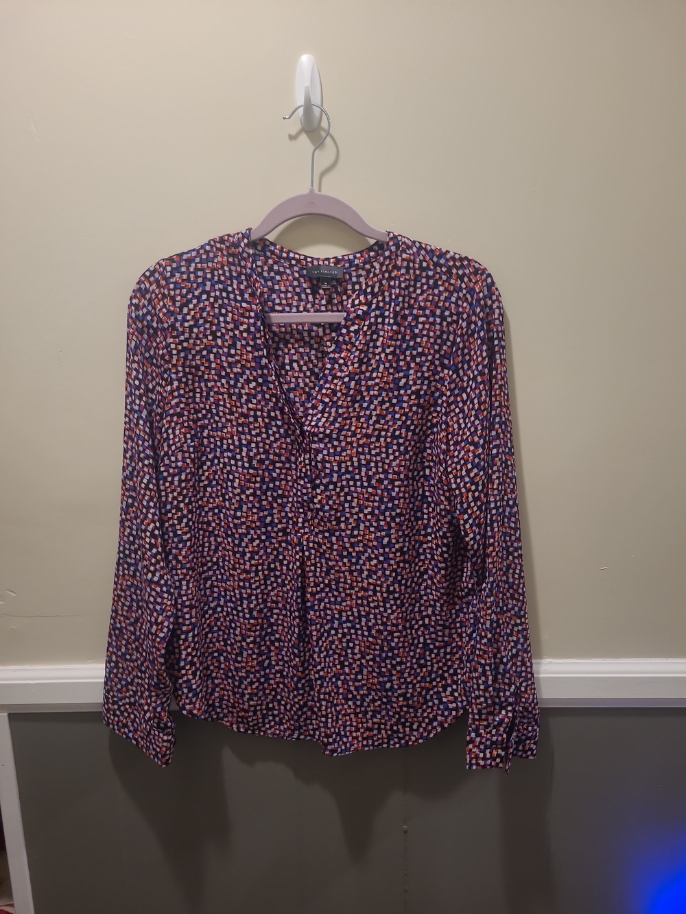 The Limited Blouse Womens M Multicolor Button Front Long Sleeve Geometric Top - Picture 1 of 14